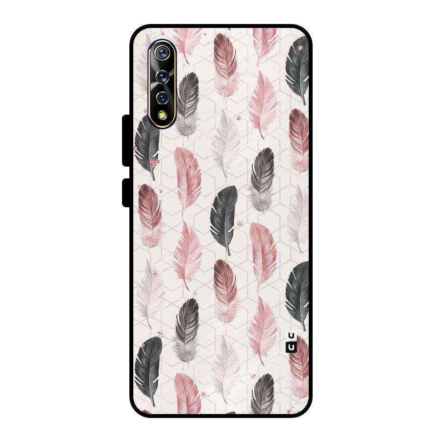 Feather Line Pattern Metal Back Case for Vivo S1