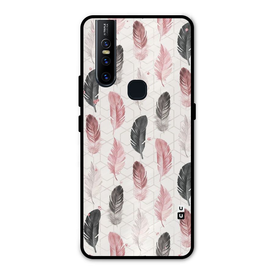 Feather Line Pattern Metal Back Case for Vivo V15