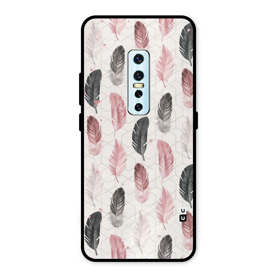 Feather Line Pattern Metal Back Case for Vivo V17 Pro