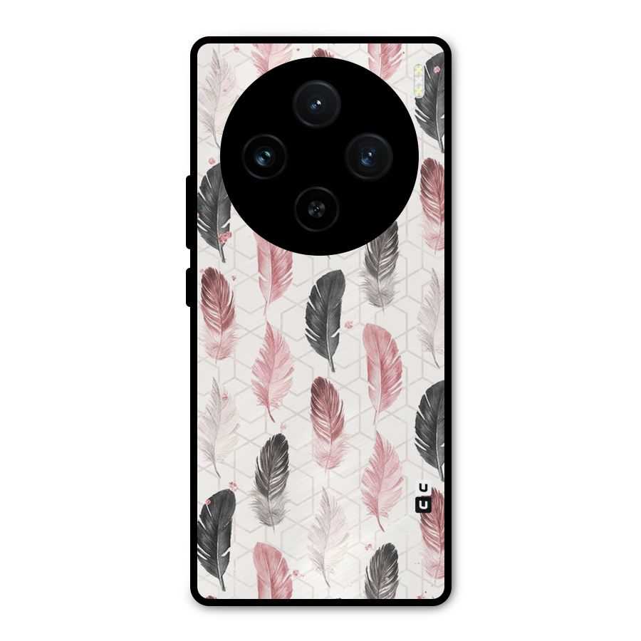 Feather Line Pattern Metal Back Case for Vivo X100