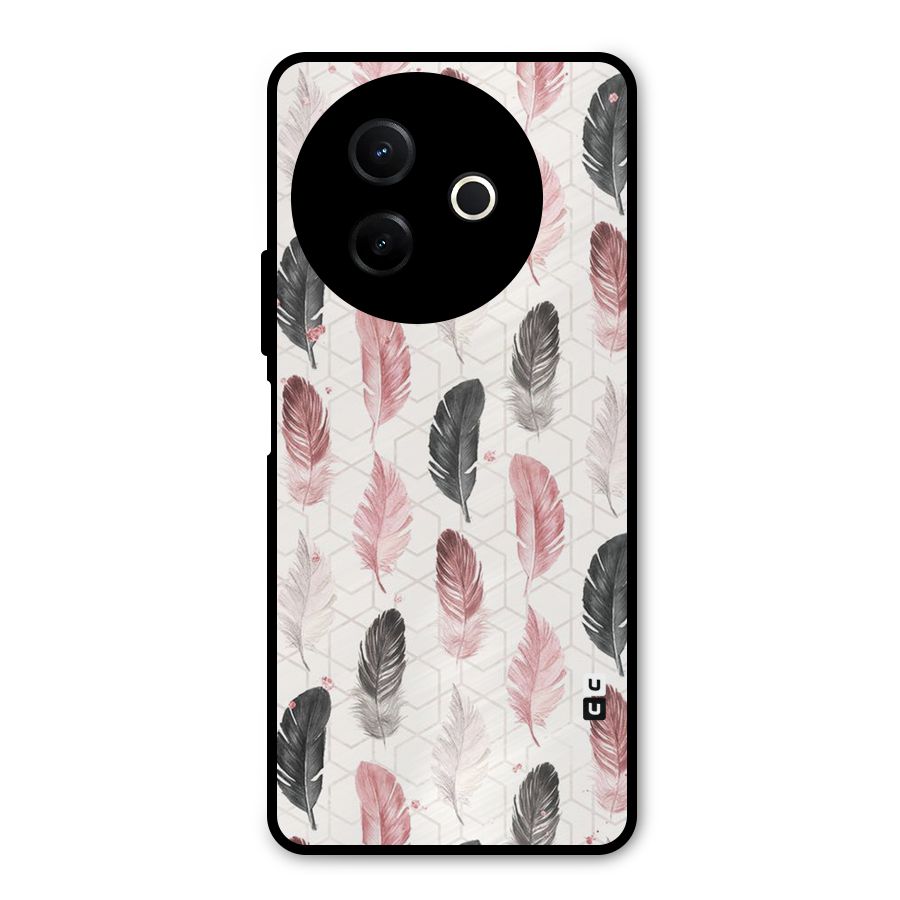 Feather Line Pattern Metal Back Case for Vivo Y39