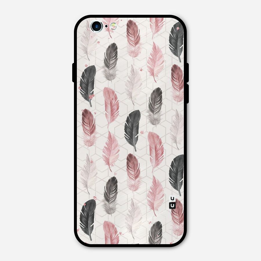 Feather Line Pattern Metal Back Case for iPhone 6 6s