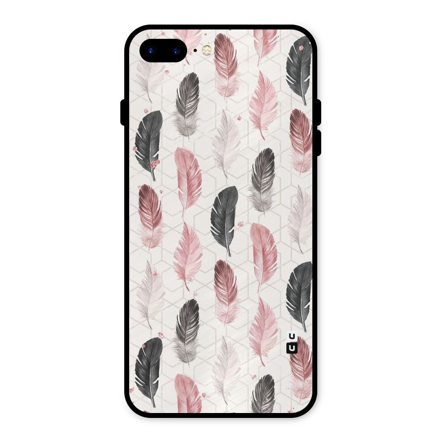 Feather Line Pattern Metal Back Case for iPhone 8 Plus