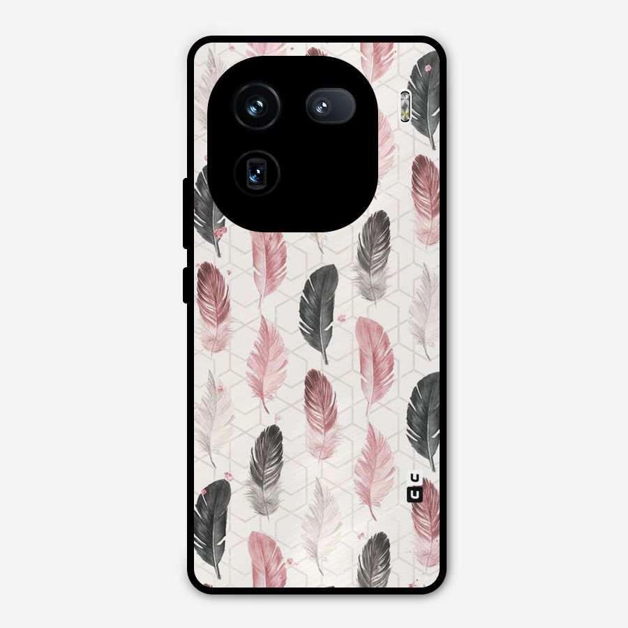 Feather Line Pattern Metal Back Case for iQOO 12