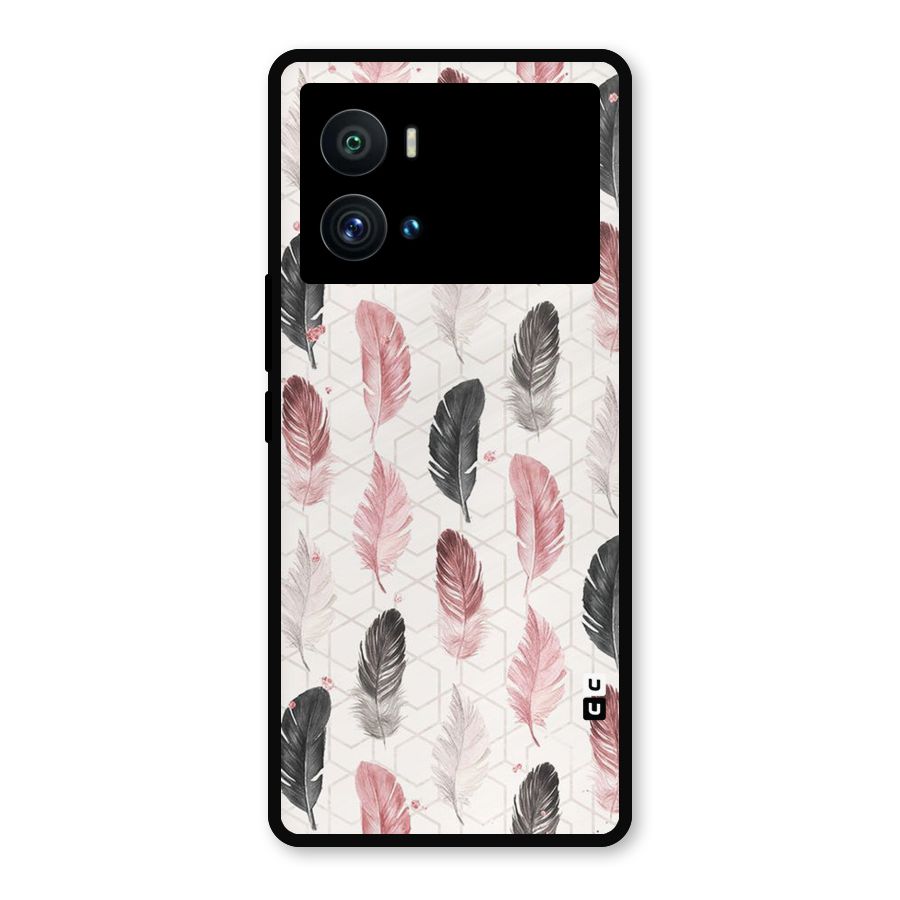 Feather Line Pattern Metal Back Case for iQOO 9 Pro