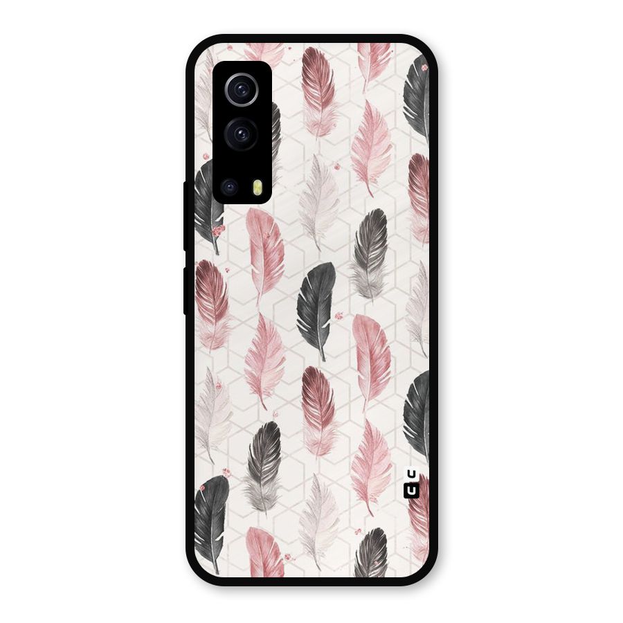 Feather Line Pattern Metal Back Case for iQOO Z3