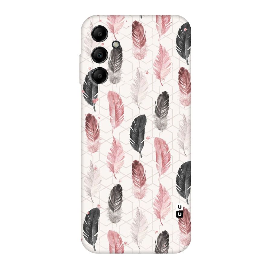 Feather Line Pattern Original Polycarbonate Back Case for Galaxy A14 5G