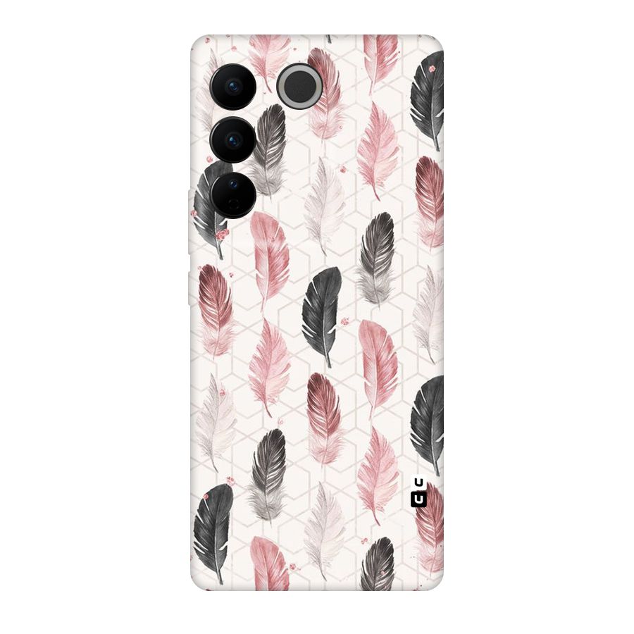 Feather Line Pattern Original Polycarbonate Back Case for Vivo V27