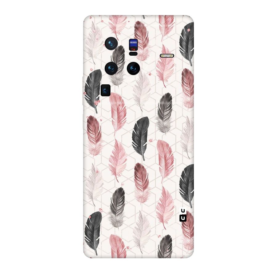 Feather Line Pattern Original Polycarbonate Back Case for Vivo X80
