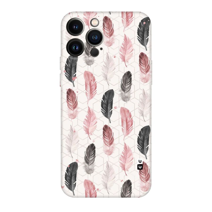 Feather Line Pattern Original Polycarbonate Back Case for iPhone 13 Pro Max