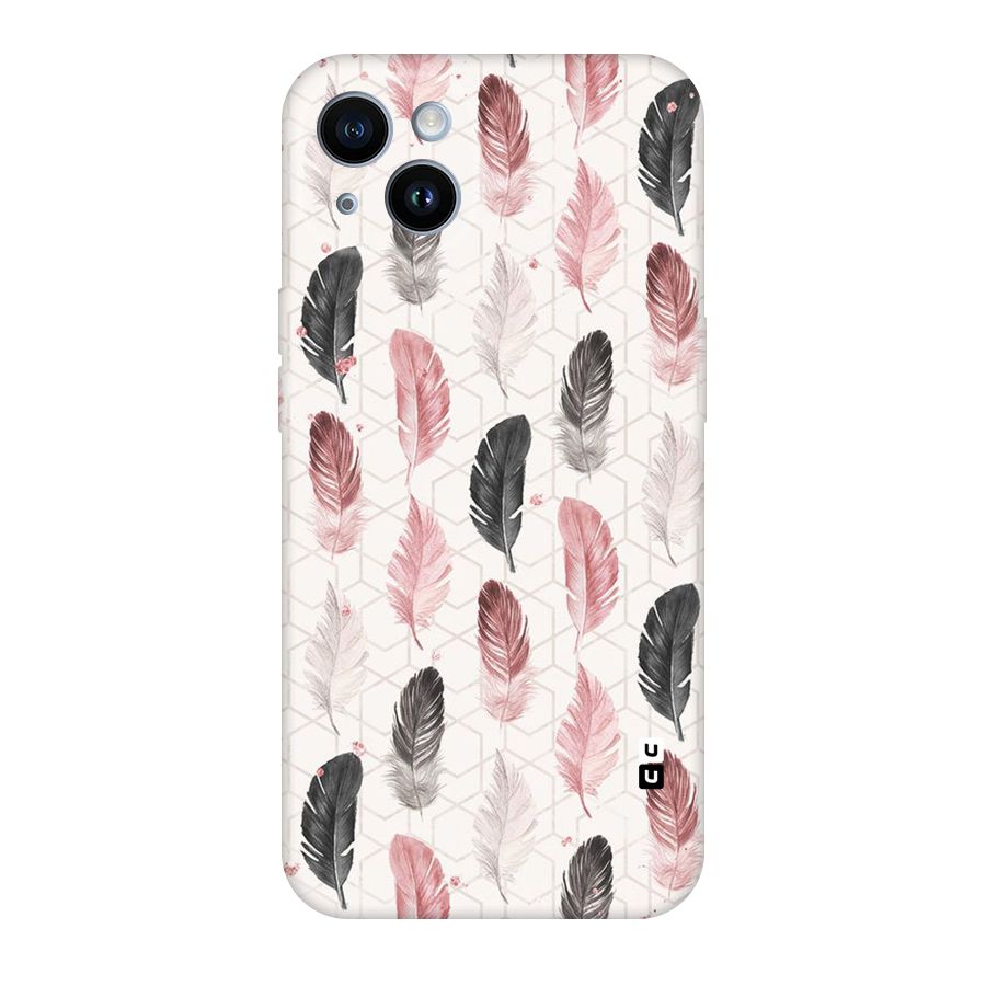 Feather Line Pattern Original Polycarbonate Back Case for iPhone 14