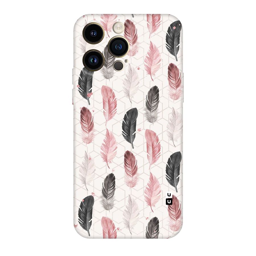 Feather Line Pattern Original Polycarbonate Back Case for iPhone 14 Pro Max