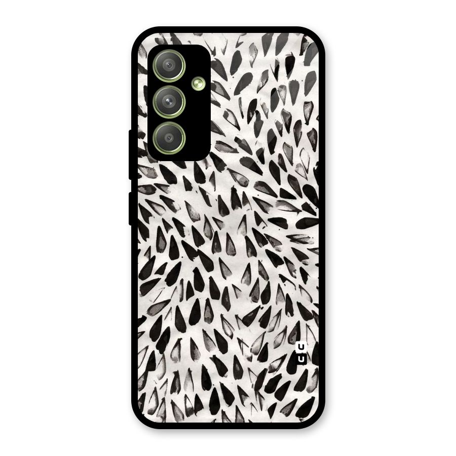 Feather Pattern Colorless Glass Back Case for Galaxy A54