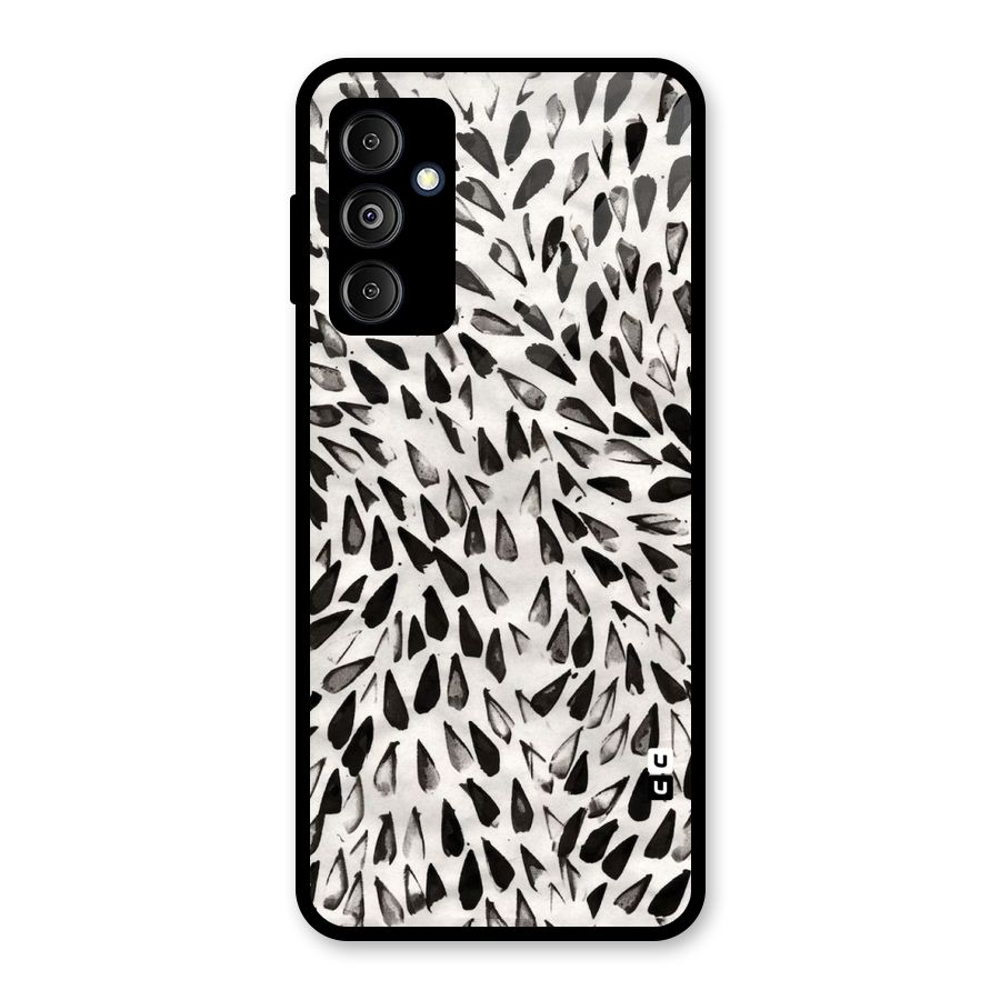 Feather Pattern Colorless Glass Back Case for Galaxy M14 5G