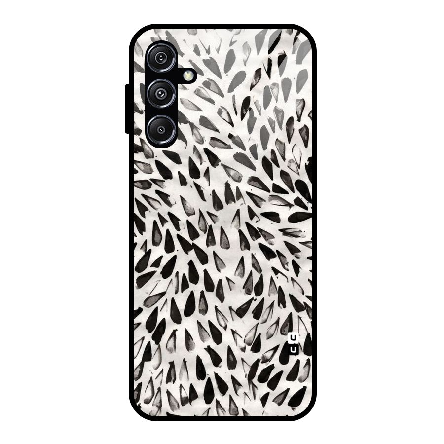 Feather Pattern Colorless Glass Back Case for Galaxy M34 5G