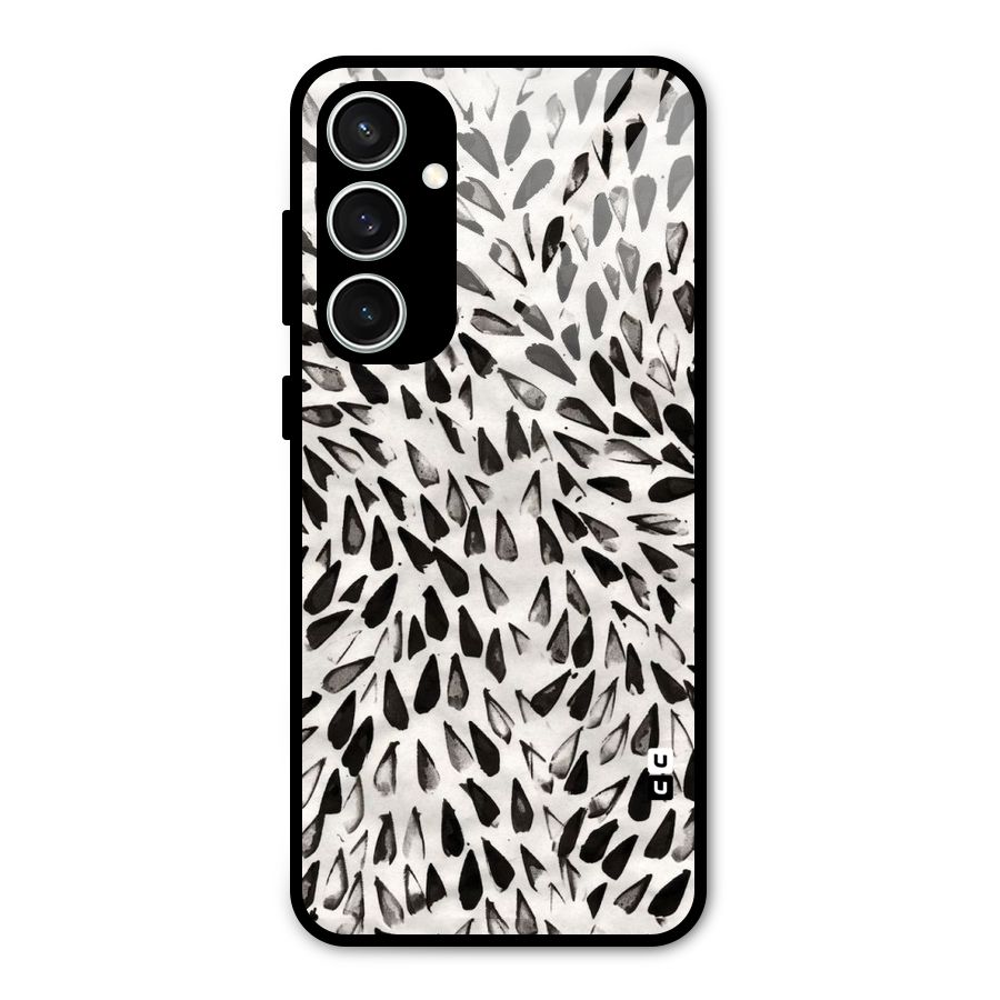 Feather Pattern Colorless Glass Back Case for Galaxy S23 FE
