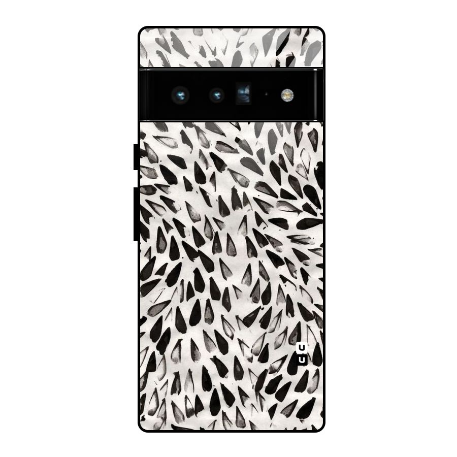 Feather Pattern Colorless Glass Back Case for Google Pixel 6 Pro