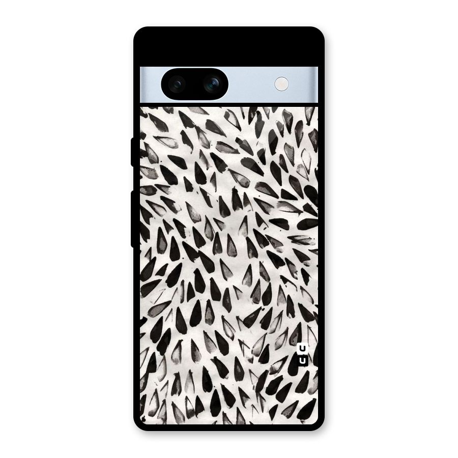 Feather Pattern Colorless Glass Back Case for Google Pixel 7a