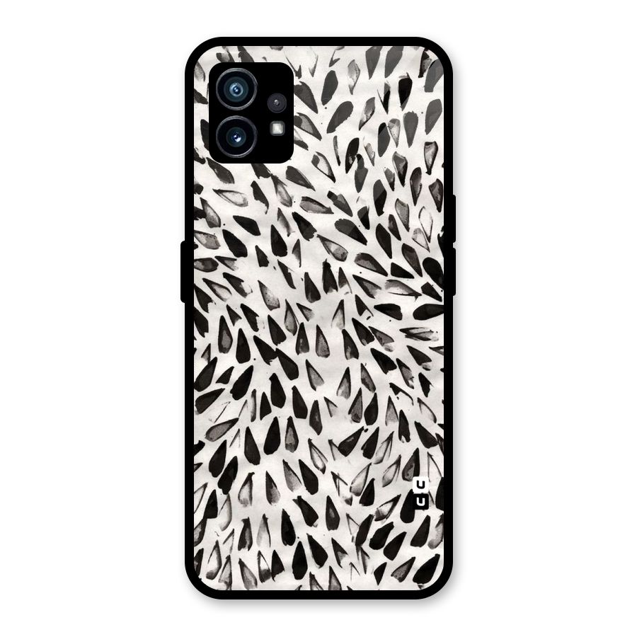 Feather Pattern Colorless Glass Back Case for Nothing Phone 1