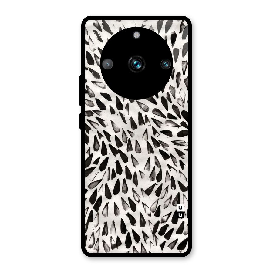 Feather Pattern Colorless Glass Back Case for Realme 11 Pro