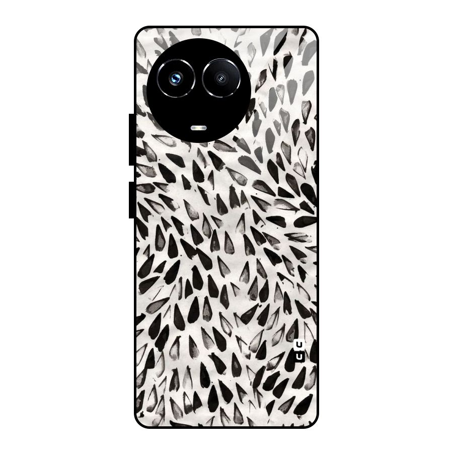 Feather Pattern Colorless Glass Back Case for Realme Narzo 60X