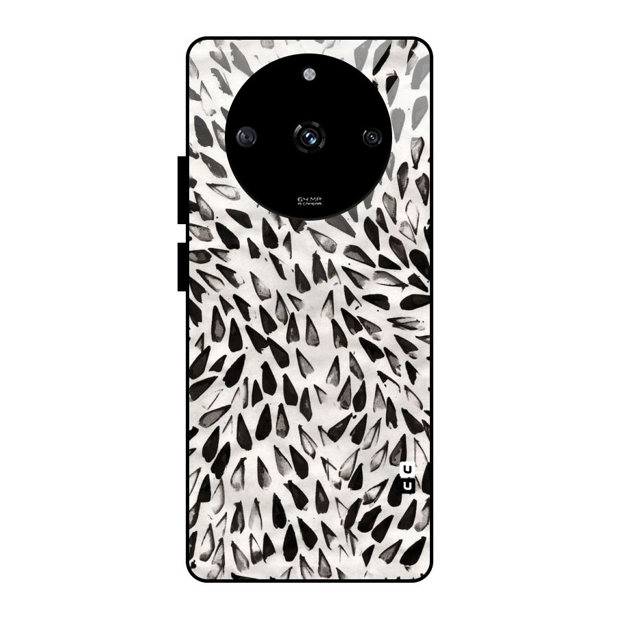 Feather Pattern Colorless Glass Back Case for Realme Narzo 60 5G