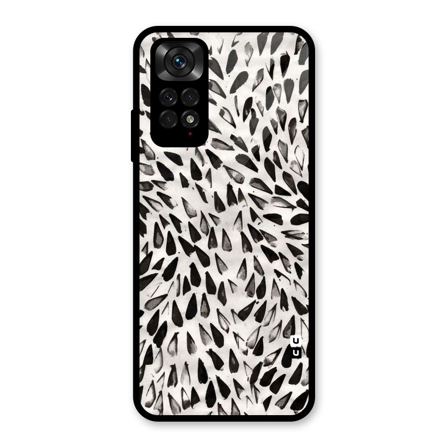 Feather Pattern Colorless Glass Back Case for Redmi Note 11S