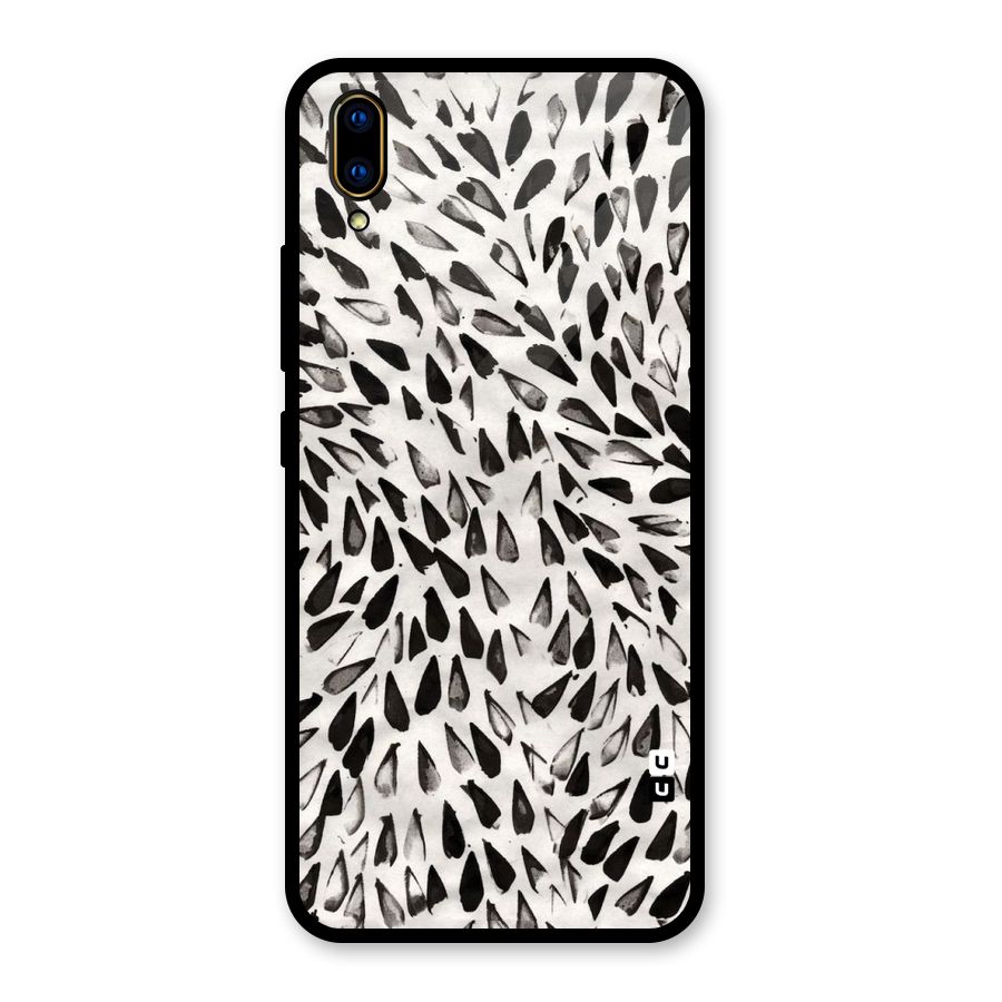 Feather Pattern Colorless Glass Back Case for Vivo V11 Pro