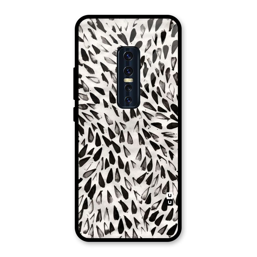 Feather Pattern Colorless Glass Back Case for Vivo V17 Pro