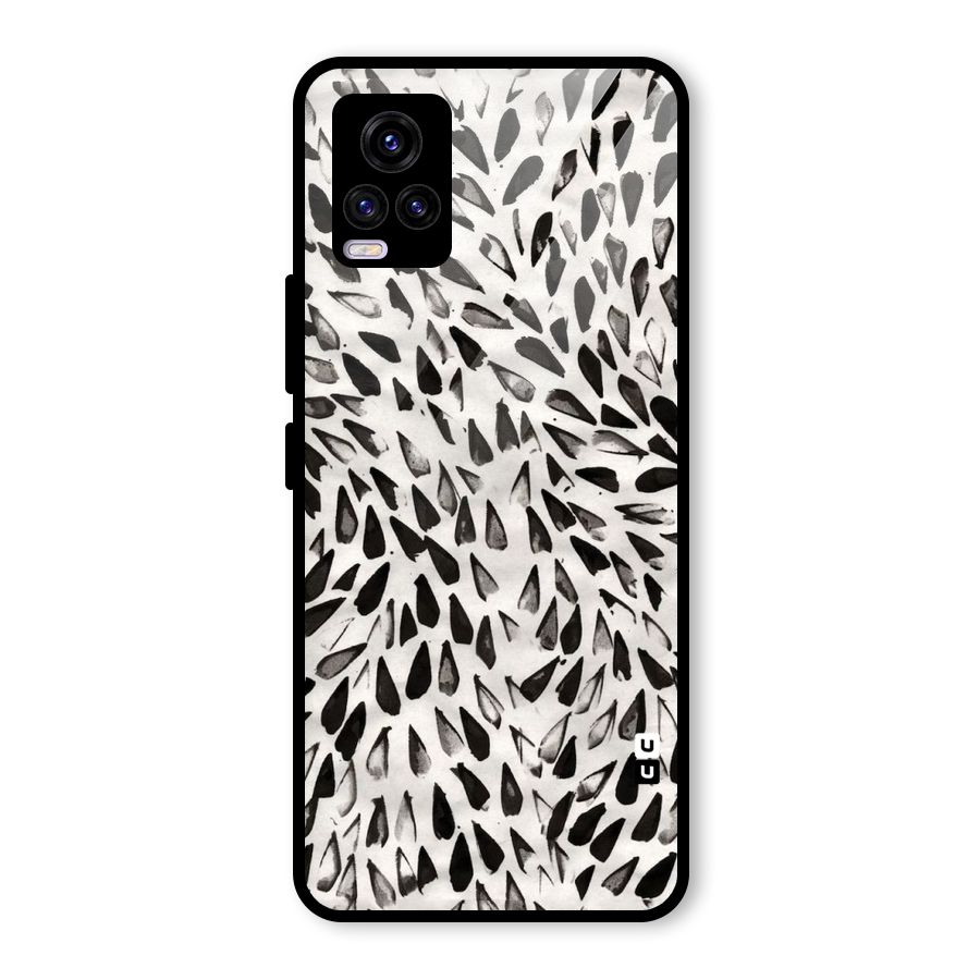 Feather Pattern Colorless Glass Back Case for Vivo V20 2021