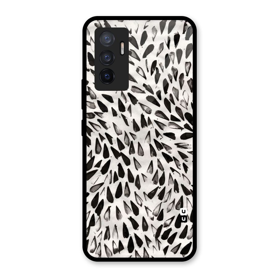 Feather Pattern Colorless Glass Back Case for Vivo V23e