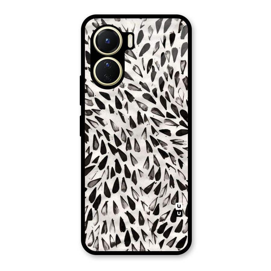 Feather Pattern Colorless Glass Back Case for Vivo Y56