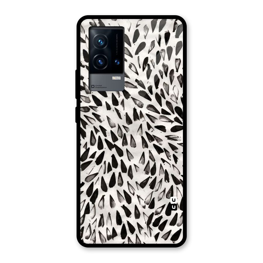 Feather Pattern Colorless Glass Back Case for iQOO 9 5G