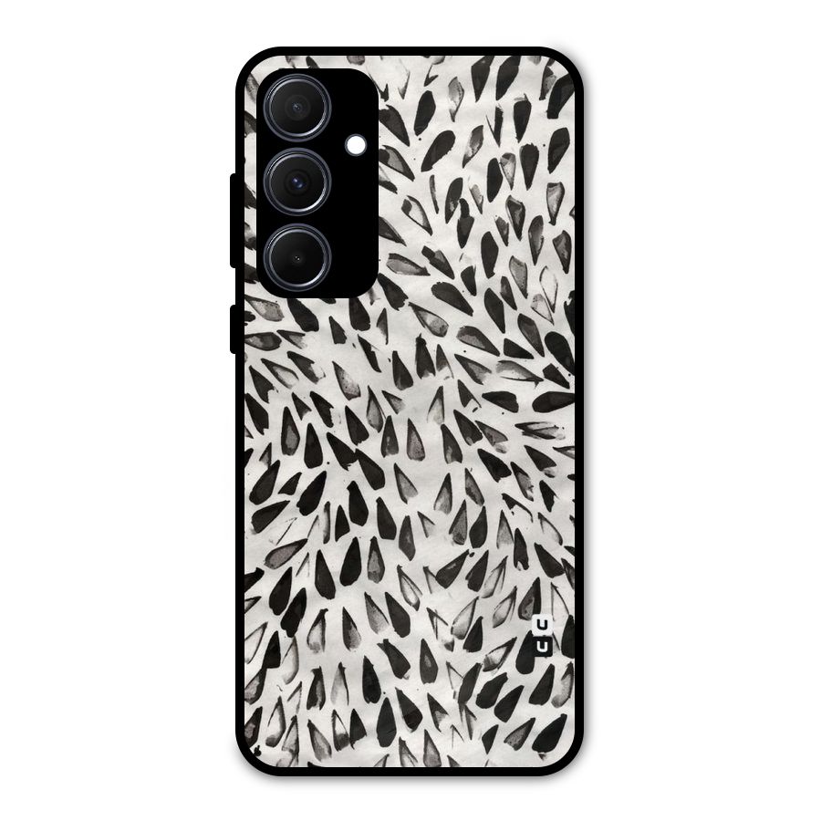 Feather Pattern Colorless Metal Back Case for Galaxy A35