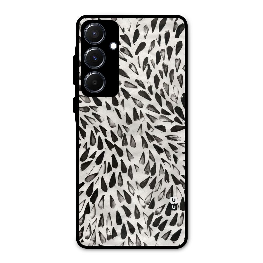 Feather Pattern Colorless Metal Back Case for Galaxy A55