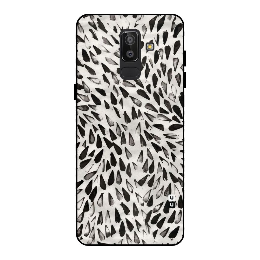 Feather Pattern Colorless Metal Back Case for Galaxy J8