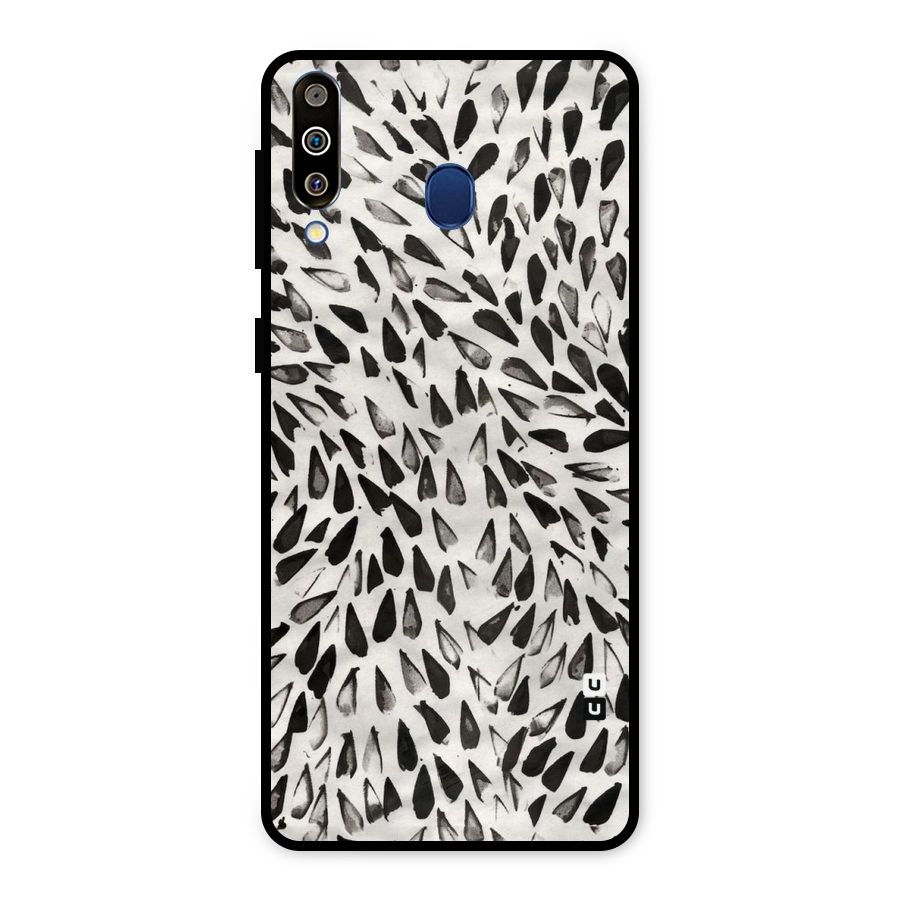 Feather Pattern Colorless Metal Back Case for Galaxy M30