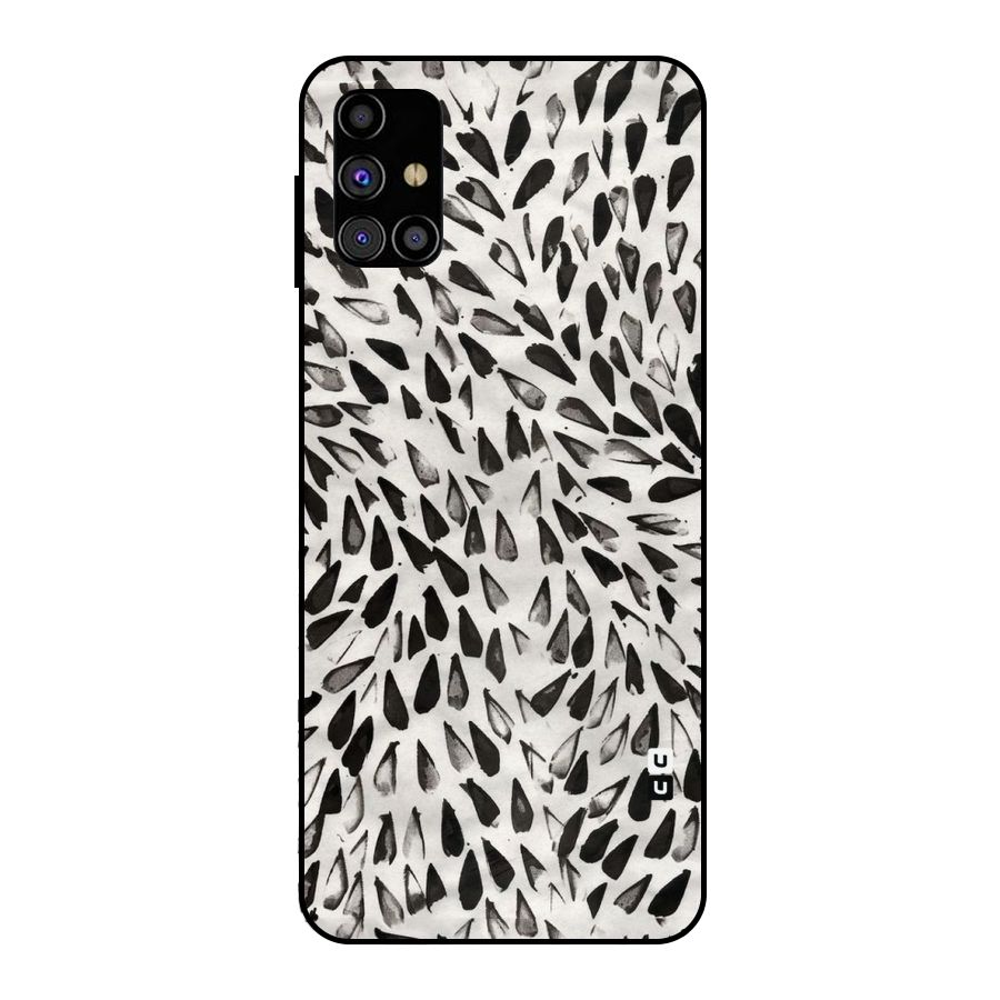 Feather Pattern Colorless Metal Back Case for Galaxy M31s