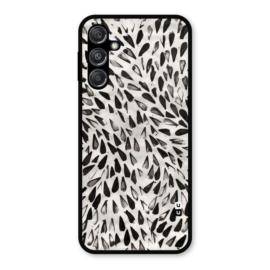 Feather Pattern Colorless Metal Back Case for Galaxy M34 5G