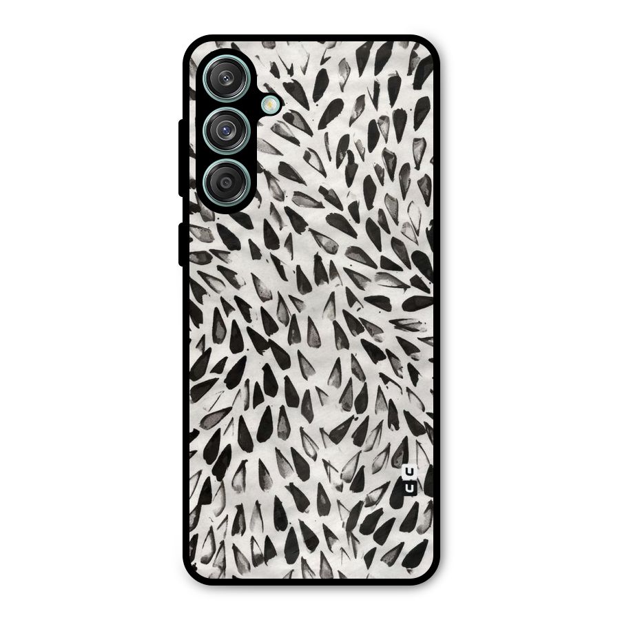 Feather Pattern Colorless Metal Back Case for Galaxy M55 5G