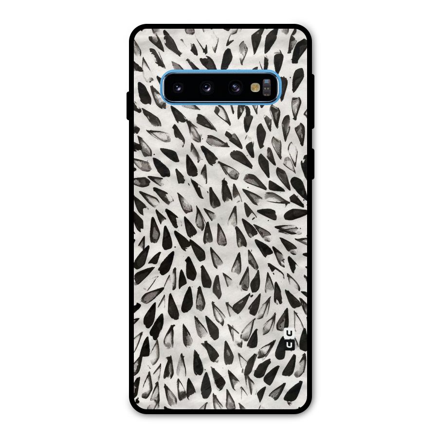 Feather Pattern Colorless Metal Back Case for Galaxy S10