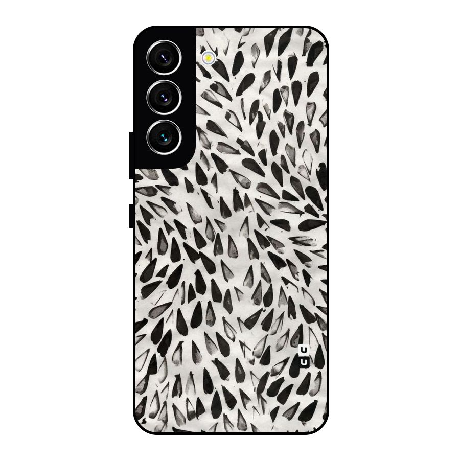 Feather Pattern Colorless Metal Back Case for Galaxy S22 5G