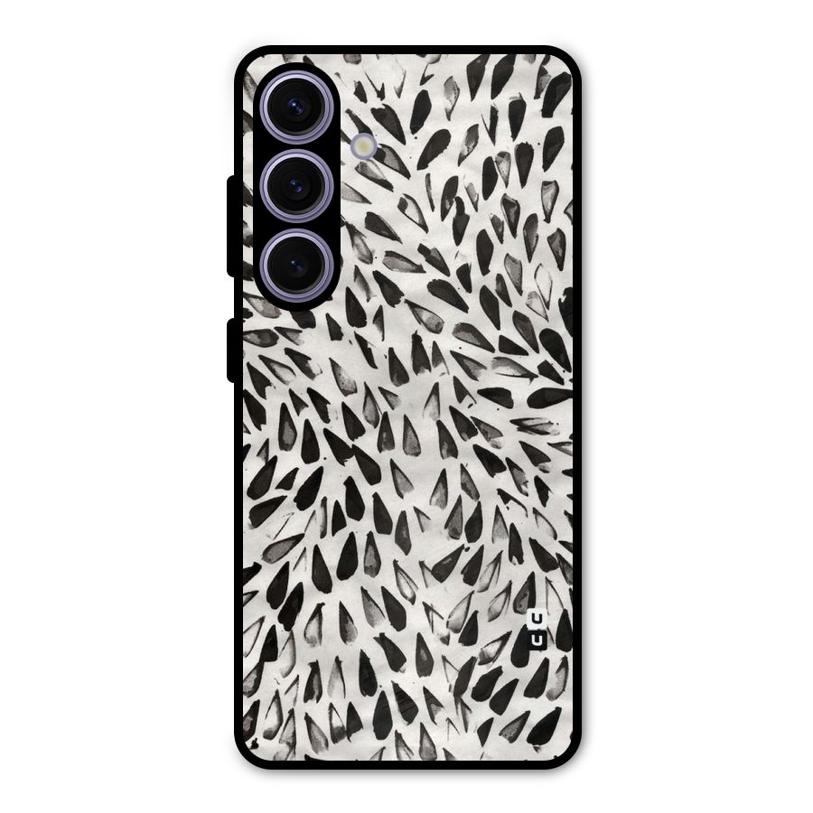Feather Pattern Colorless Metal Back Case for Galaxy S24