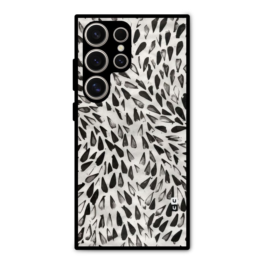 Feather Pattern Colorless Metal Back Case for Galaxy S24 Ultra
