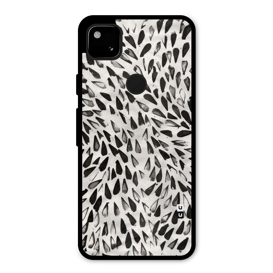 Feather Pattern Colorless Metal Back Case for Google Pixel 4a