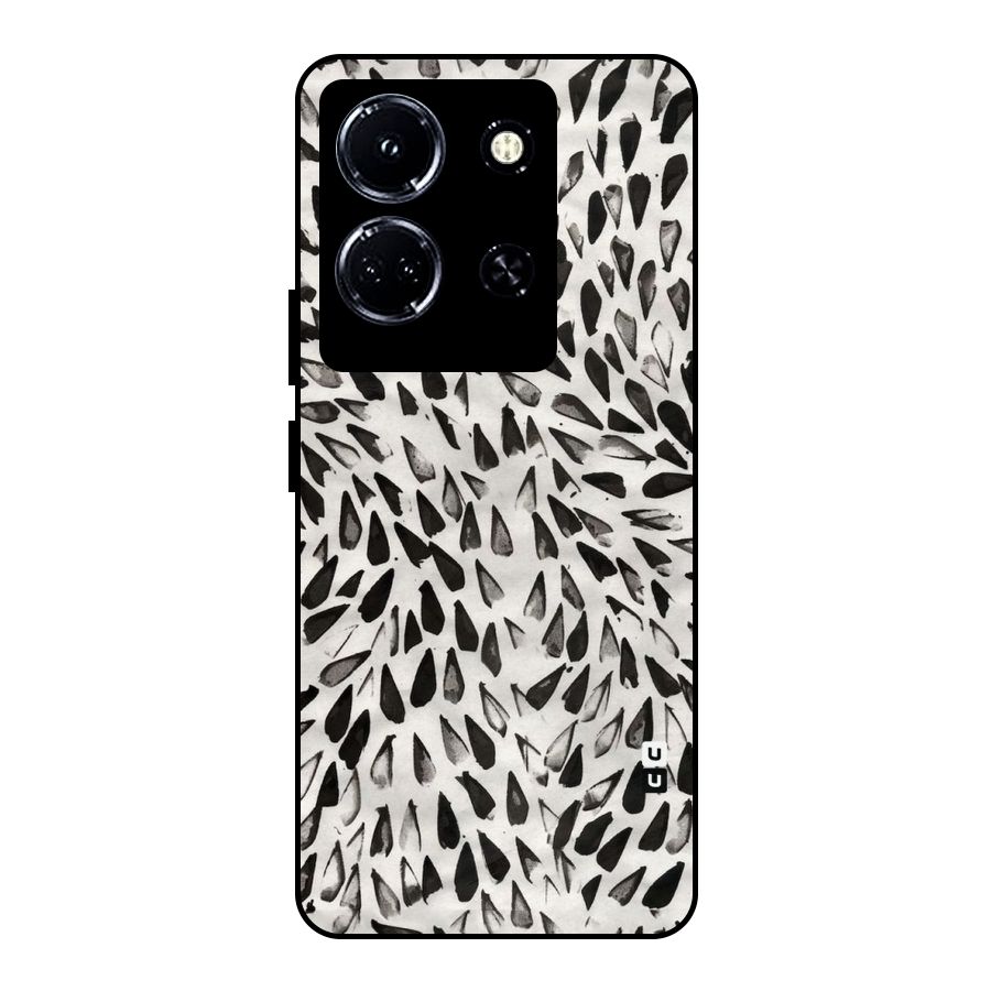 Feather Pattern Colorless Metal Back Case for Infinix Note 30 5G