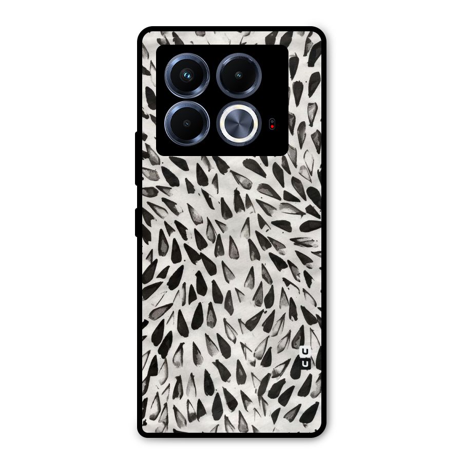 Feather Pattern Colorless Metal Back Case for Infinix Note 40 5G