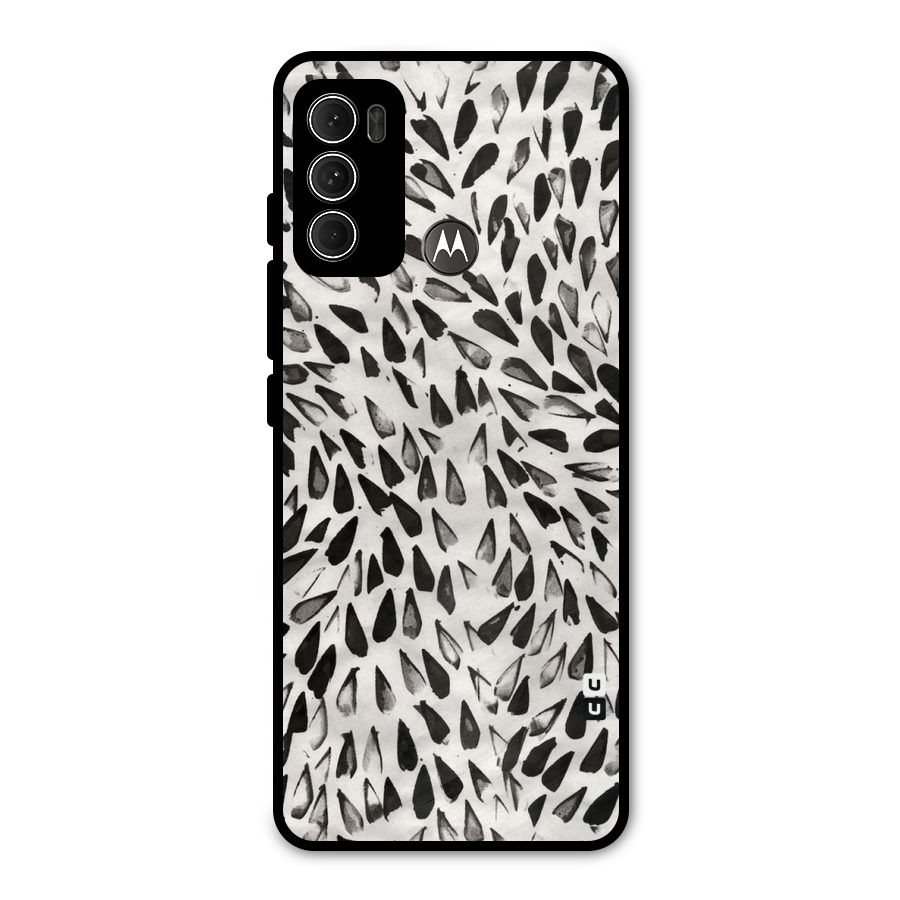 Feather Pattern Colorless Metal Back Case for Moto G60