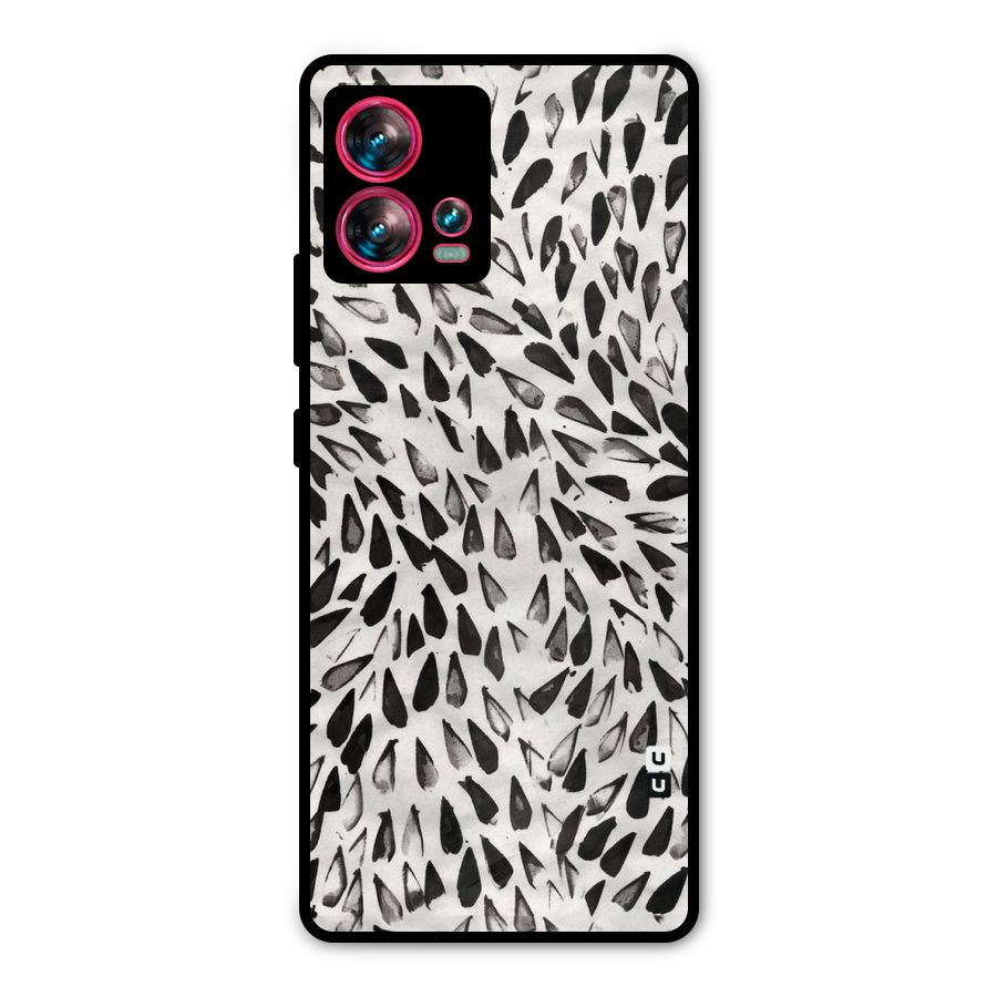 Feather Pattern Colorless Metal Back Case for Motorola Edge 30 Fusion
