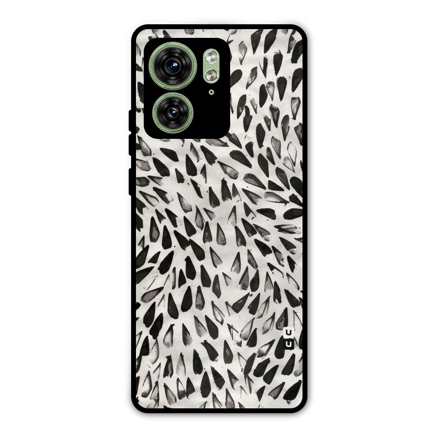 Feather Pattern Colorless Metal Back Case for Motorola Edge 40 5G